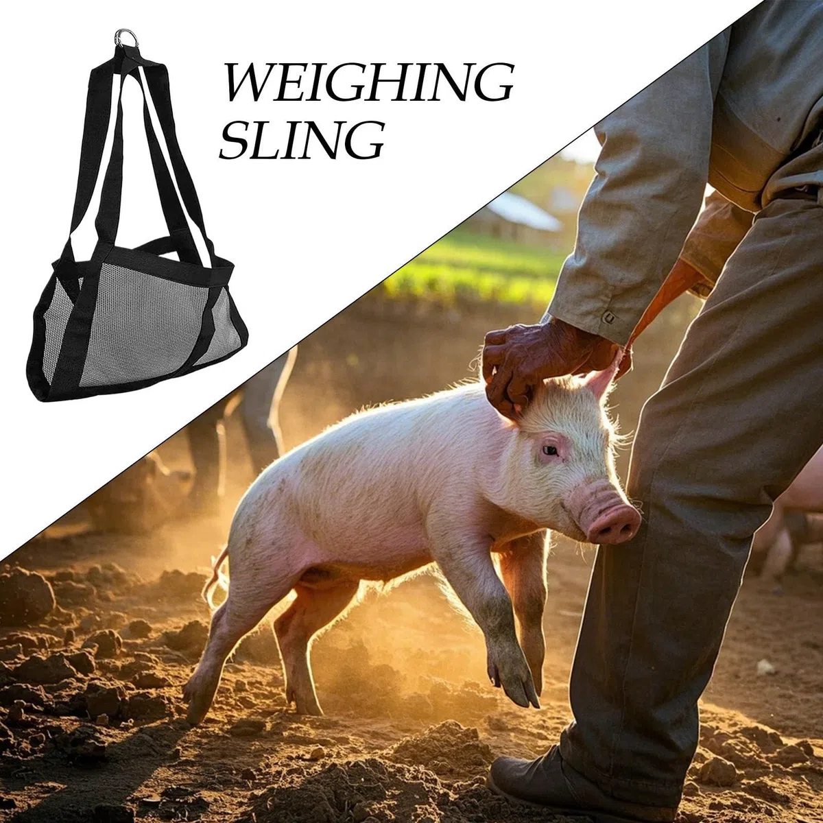 Eslinga de pesaje de Pantorrilla, arnés de báscula de Peso, Soporte Seguro de Levantamiento de Ganado, 30 x 48 cm, Cuna Suave para terneros, Cabras, Cachorros, Conejos, corderos, ovejas