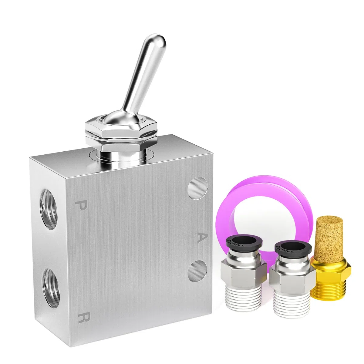 TAILONZ Neumática 1/8 pulgadas BSP 2 posiciones 3 vías Válvula direccional de conmutación mecánica normalmente neumática HL-2301