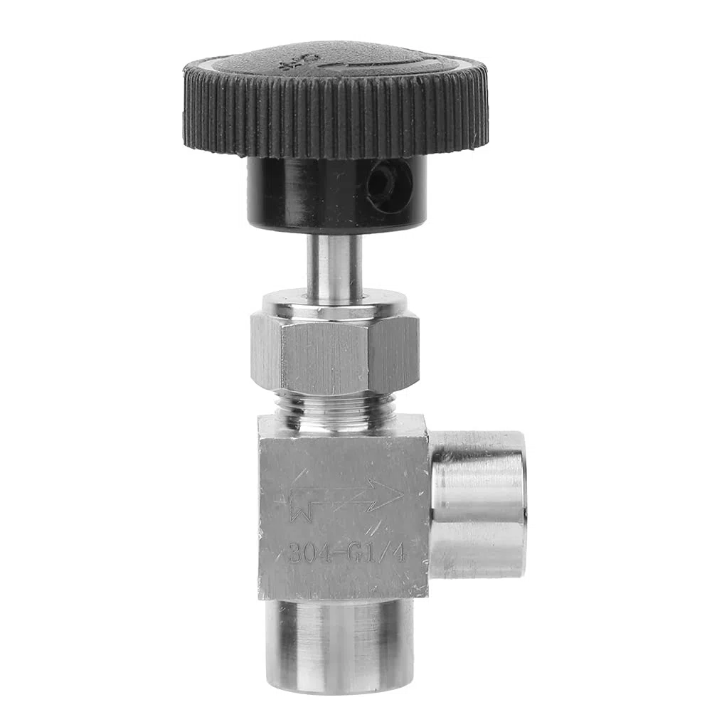 FTVOGUE Válvula de aguja de rosca hembra BSPP Válvula de cierre de tipo recto de acero inoxidable para agua Gas Combustible de combustible(1/4), Other valve accessories