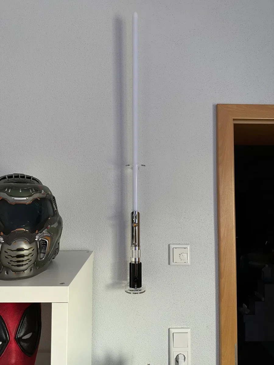 WANLIAN Lichtschwerthalter Wandhalterung Vertikale Lichtschwerthalterung Acrílico para Displaywand (transparente 1 agujero)