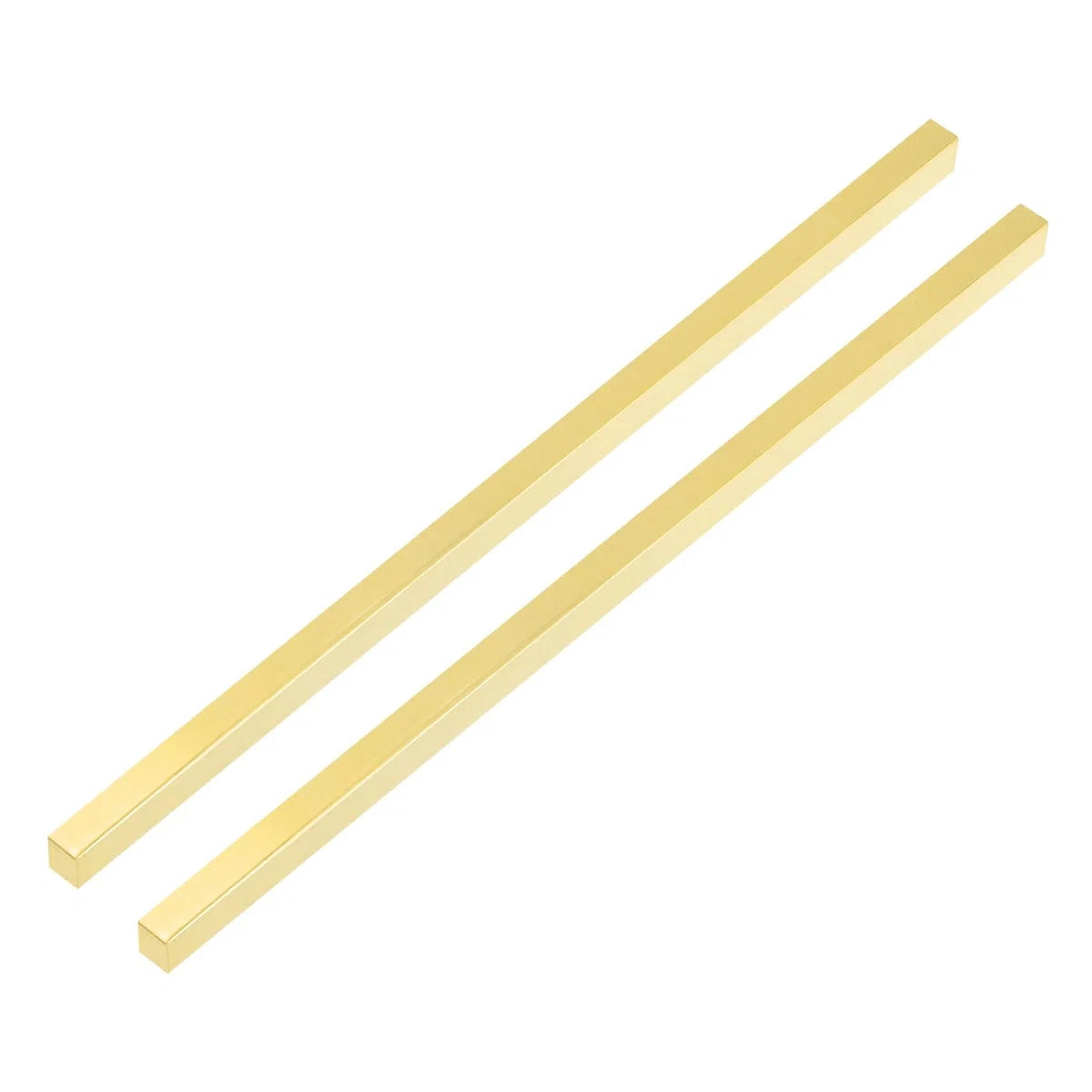 QUARKZMAN Barra Plana De Latón H62, 2 Piezas 0.12"x0.12"x14" Barra Cuadrada De Latón Macizo Lámina Metálica Para Fabricación De Cuchillos Manualidades DIY Decoración Arquitectónica Térmica