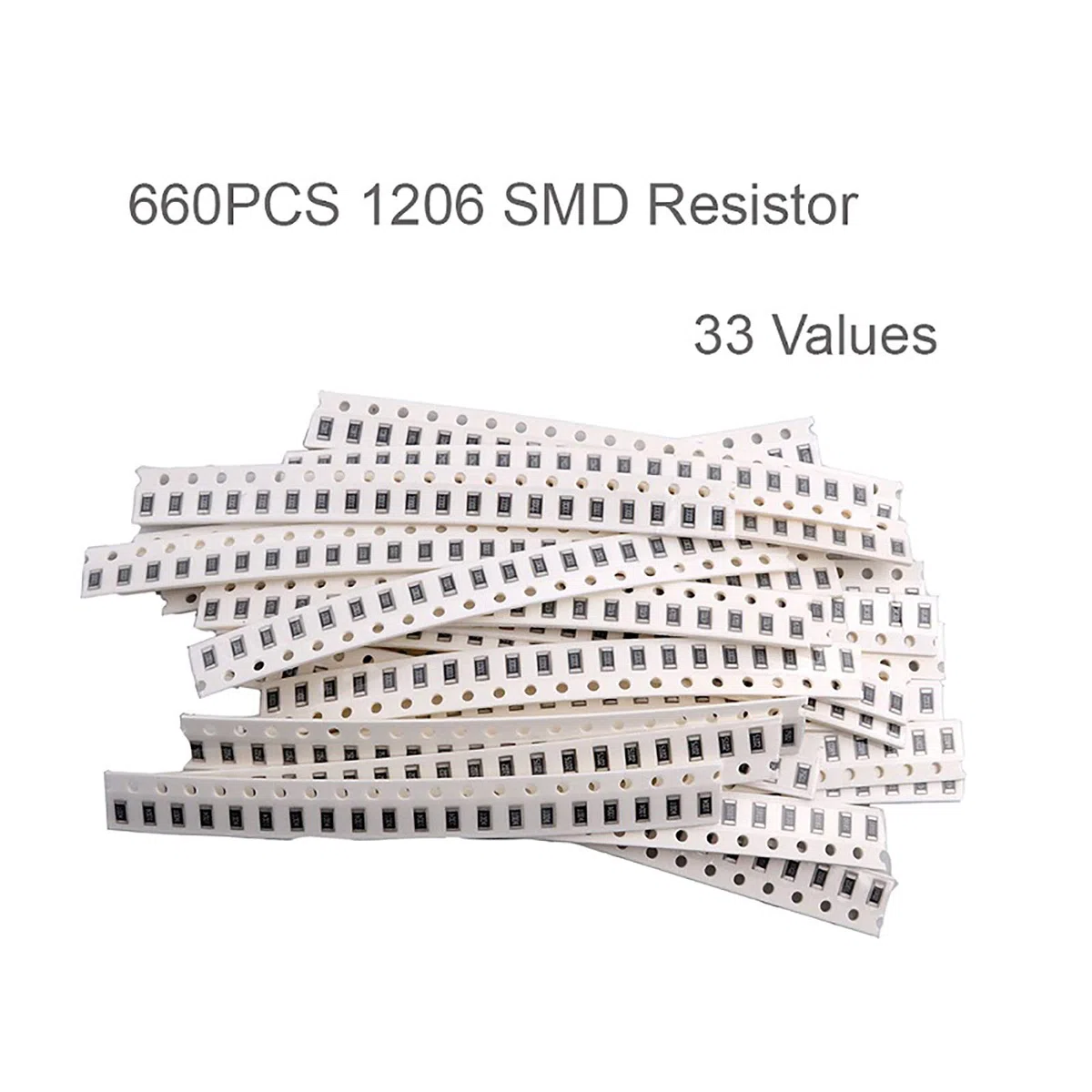 660 piezas de resistencia SMD/SMT 0805 0603 1206 paquete surtido Kit 33 valores 1%