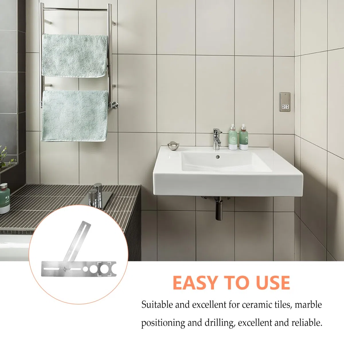 HOMSFOU Localizador Acero Inoxidable para Azulejos Flexible de Perforación Posicionamiento Preciso y Fabricación Exacta y Mármol para Aficionados Carpintería