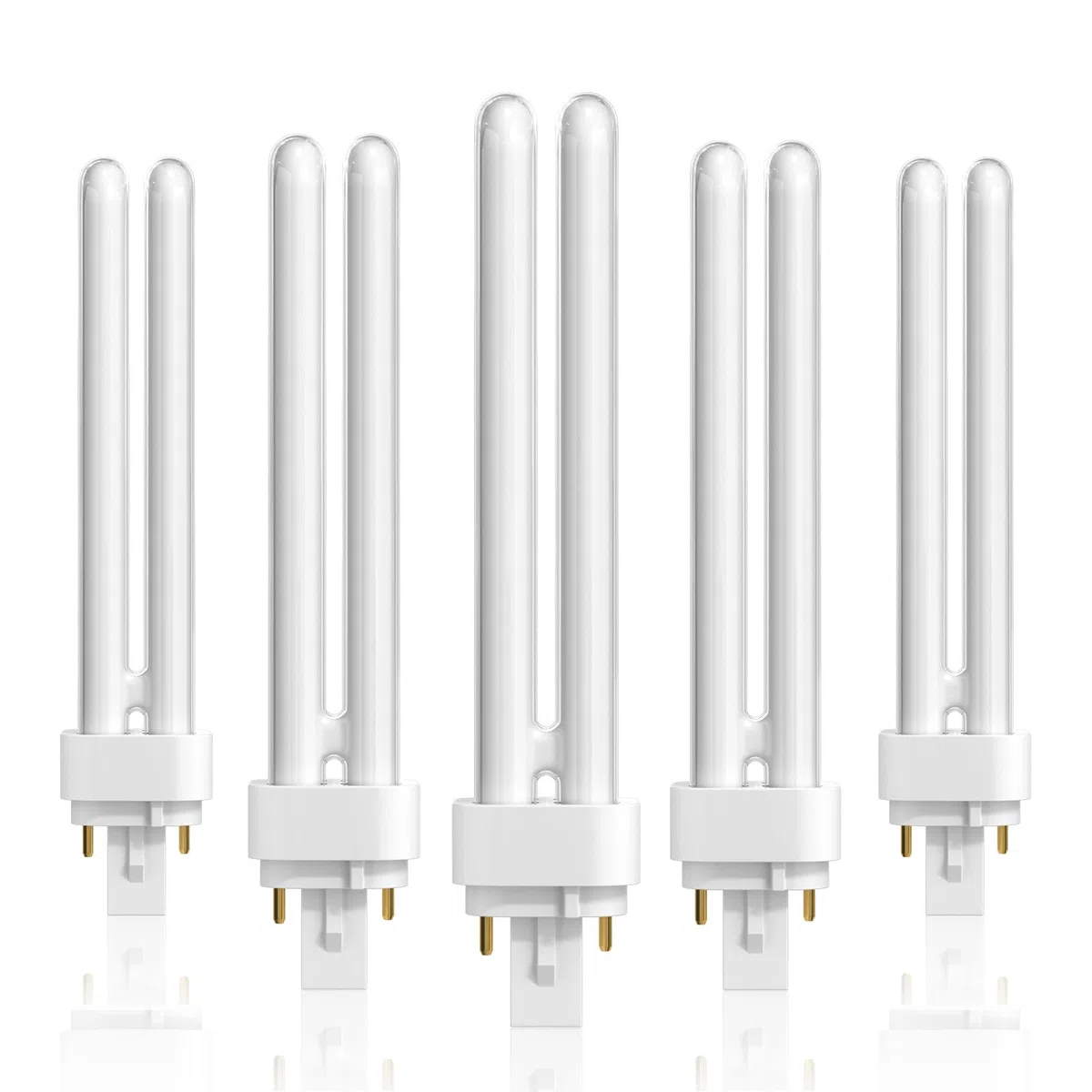26W G24d-3 Bombillas PLC Tubo, 2 Pines Luz blanca 6500K CFL Lámpara, 1600LM, Fluorescentes de Bajo Consumo, No Regulable, Pack de 5