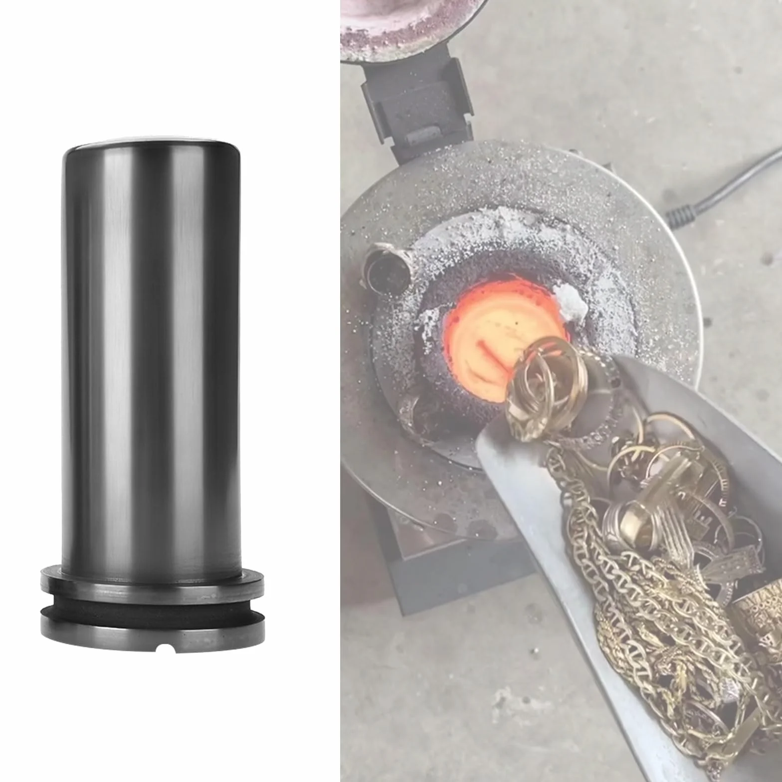 Crisol de grafito de 1 kg, 2 kg, 3 kg, molde de lingote de fusión para oro, plata, latón, aluminio, hornos de fundición de joyas, accesorios de fundición de metal
