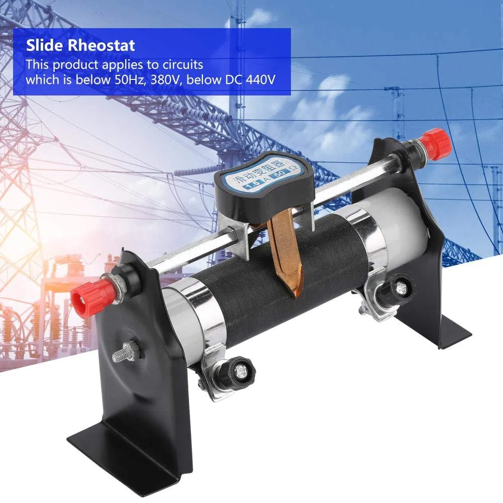 Rheostato Deslizante 1,5A 50Ω Herramienta de Laboratorio para Investigación de Resistencia Eléctrica en Metal, Dispositivo de Control de Corriente para Aplicaciones Científicas y Educativas