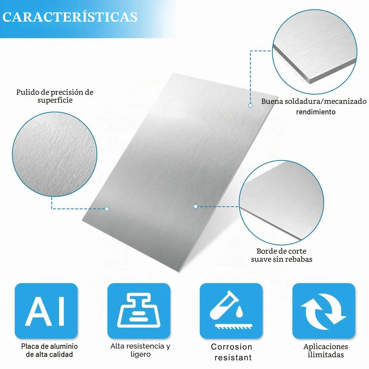 Chapa aluminio, 2 placas de aluminio de 1,5 mm, 30 cm x 20 cm, placa de aluminio, Chapa Aluminio Blanco para Bricolaje, Modelismo, Industria, Formato Rectangular