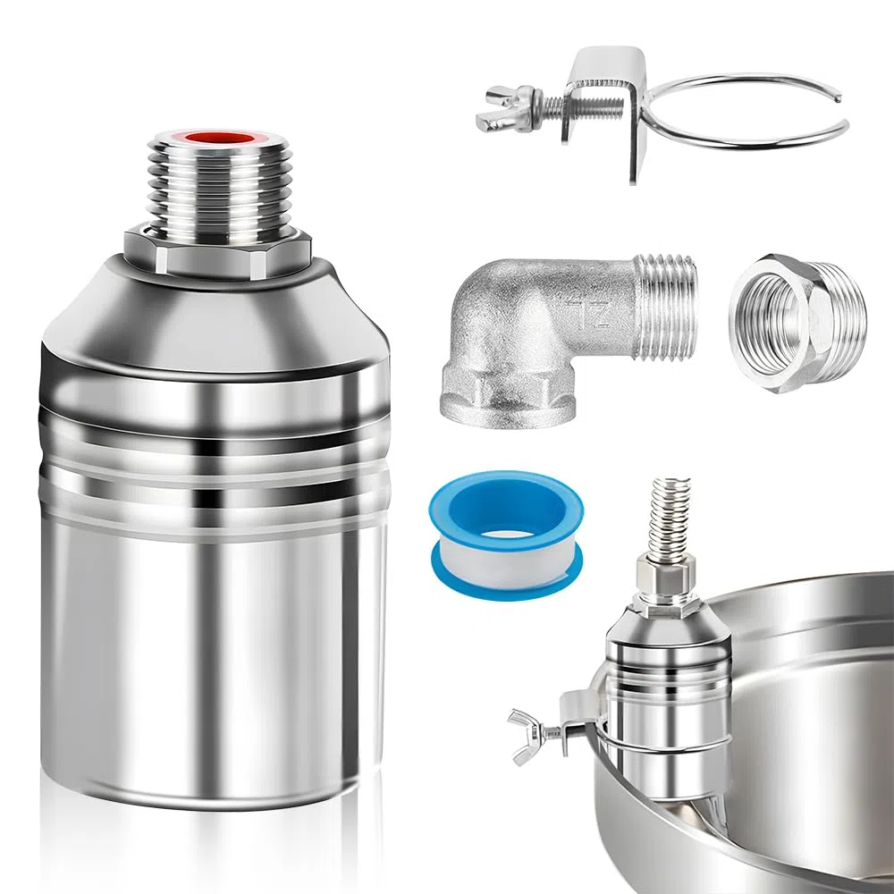 Válvula de Flotador Automática, Válvula Control Nivel Agua Completamente automática Acero Inoxidable 304 Válvula de Llenado para Piscina, Tanque de Agua (3/4 pulgadas)
