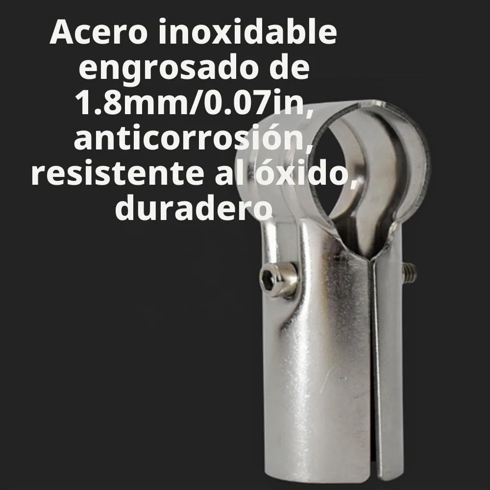 2 juegos de conectores de abrazadera de tubo en T, abrazaderas de valla de eslabones de cadena de acero inoxidable, acoplamientos de abrazadera en T para tubos OD de 32mm pulgadas, pernos y tuercas