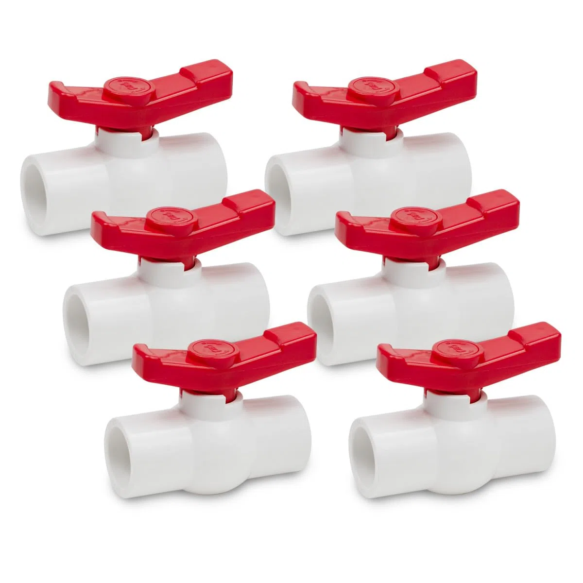 Bwintech 6 Piezas 32MM PVC Válvula de Bola, Grifo de Agua Válvula de Bola de Stop, 90 Grados de Operación Mango Válvula Accesorios de Tubería