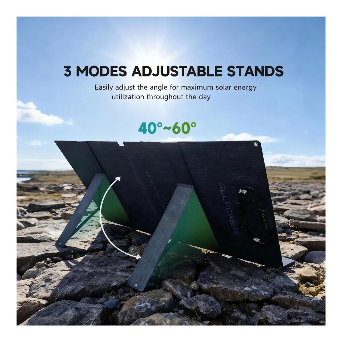 Panel solar SE100 100W monocristalino IP68 Panel solar plegable impermeable for generador solar al aire libre(100W)