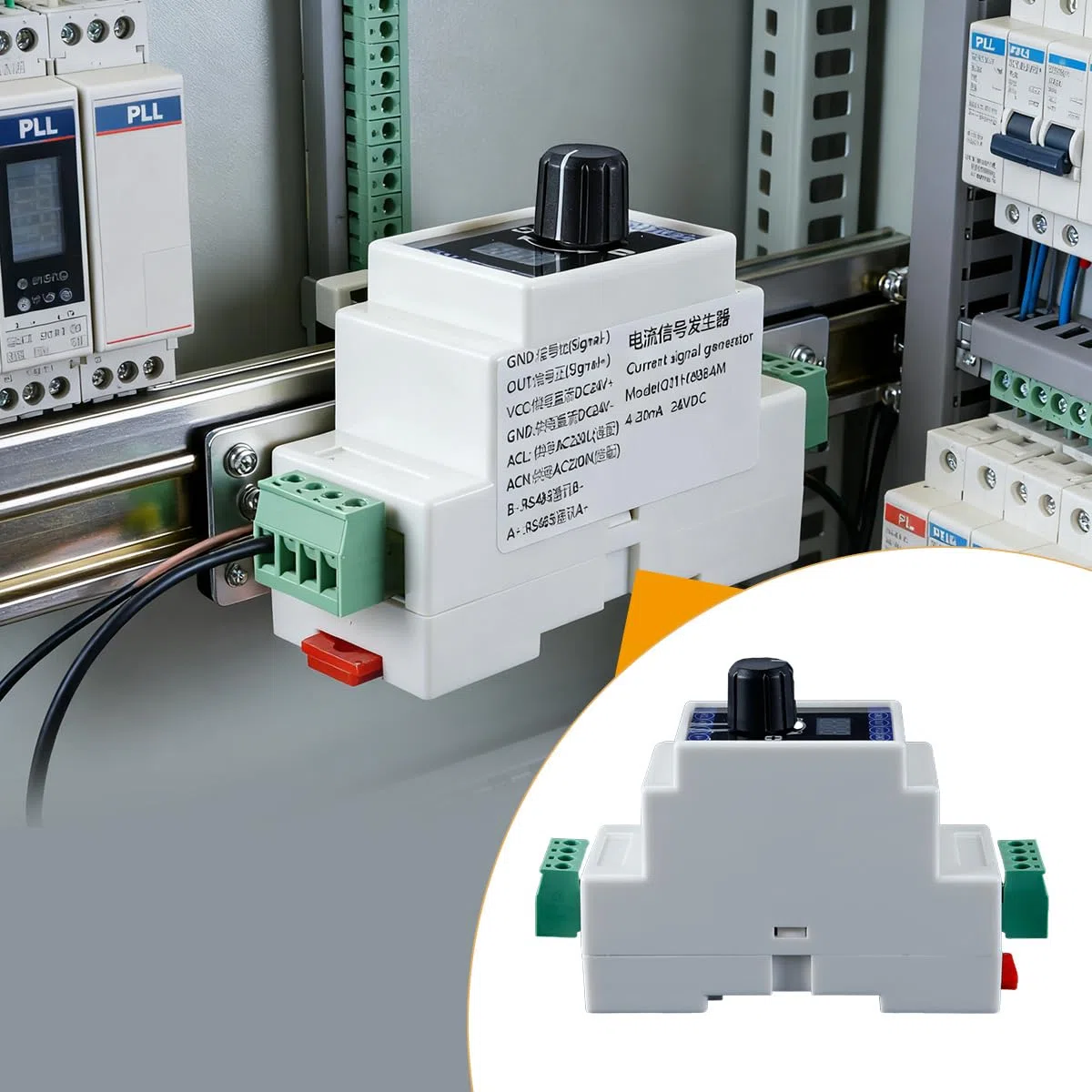Generador De Señales De Corriente Con Pantalla Digital De 4-20 MA CC, 24 V, Simulador Analógico Para Instalación De Rieles.