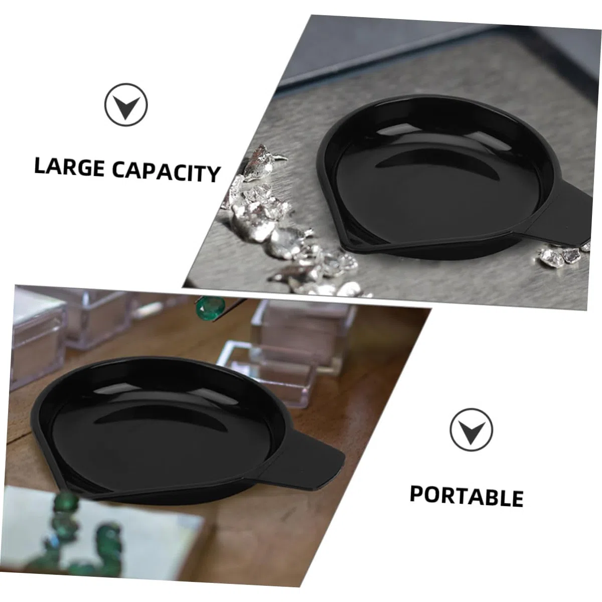 MAGICLULU 10 Platos de Pesaje para Báscula Digital de Pp Negro Diseño de Asa, Fáciles de Transportar para Aplicaciones de Manejo de Muestras y Polvo en Laboratorio