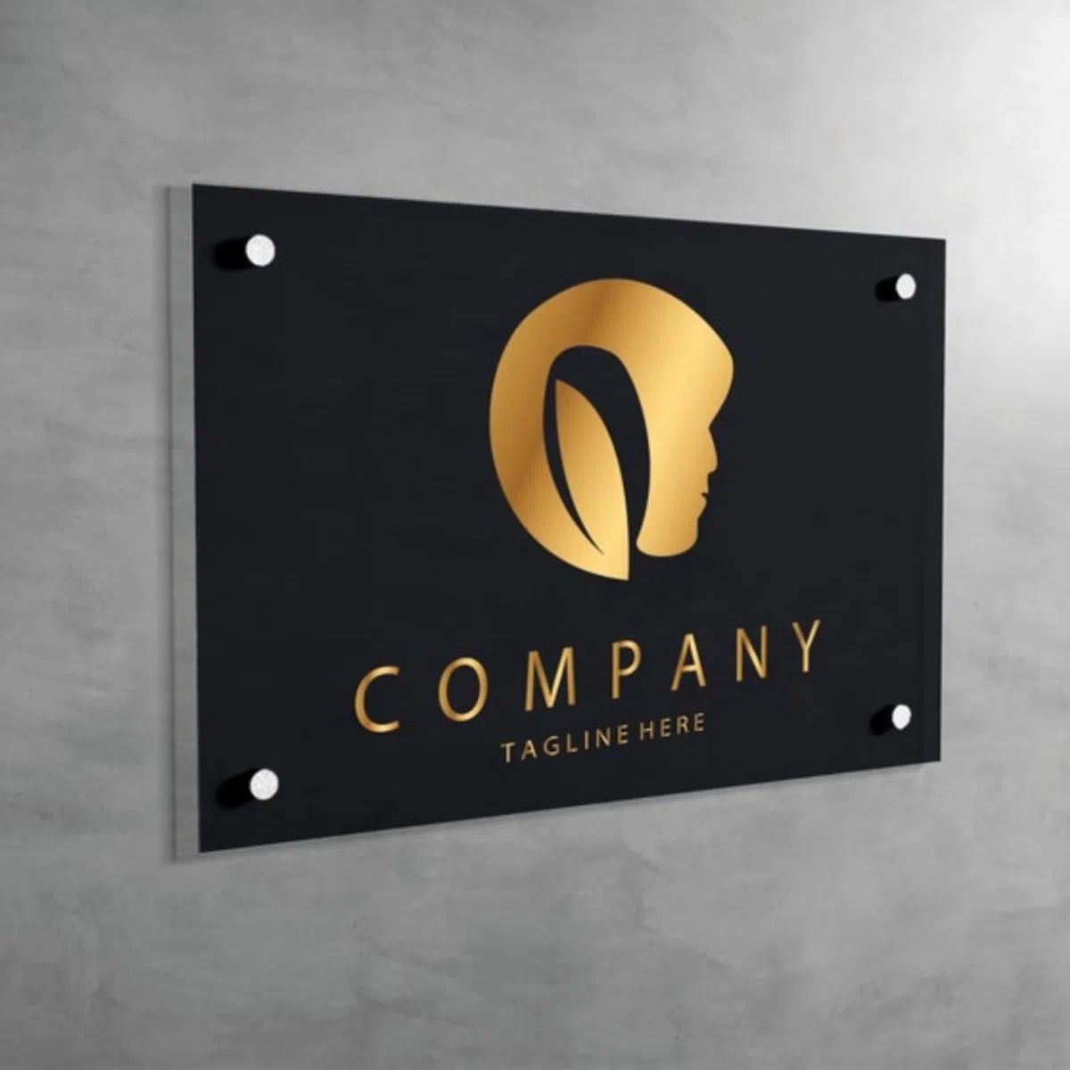Letrero Acrílico Personalizado con Logotipo para Negocios - Placa Decorativa de Puerta para Colgar en la Pared (Negro, 20)