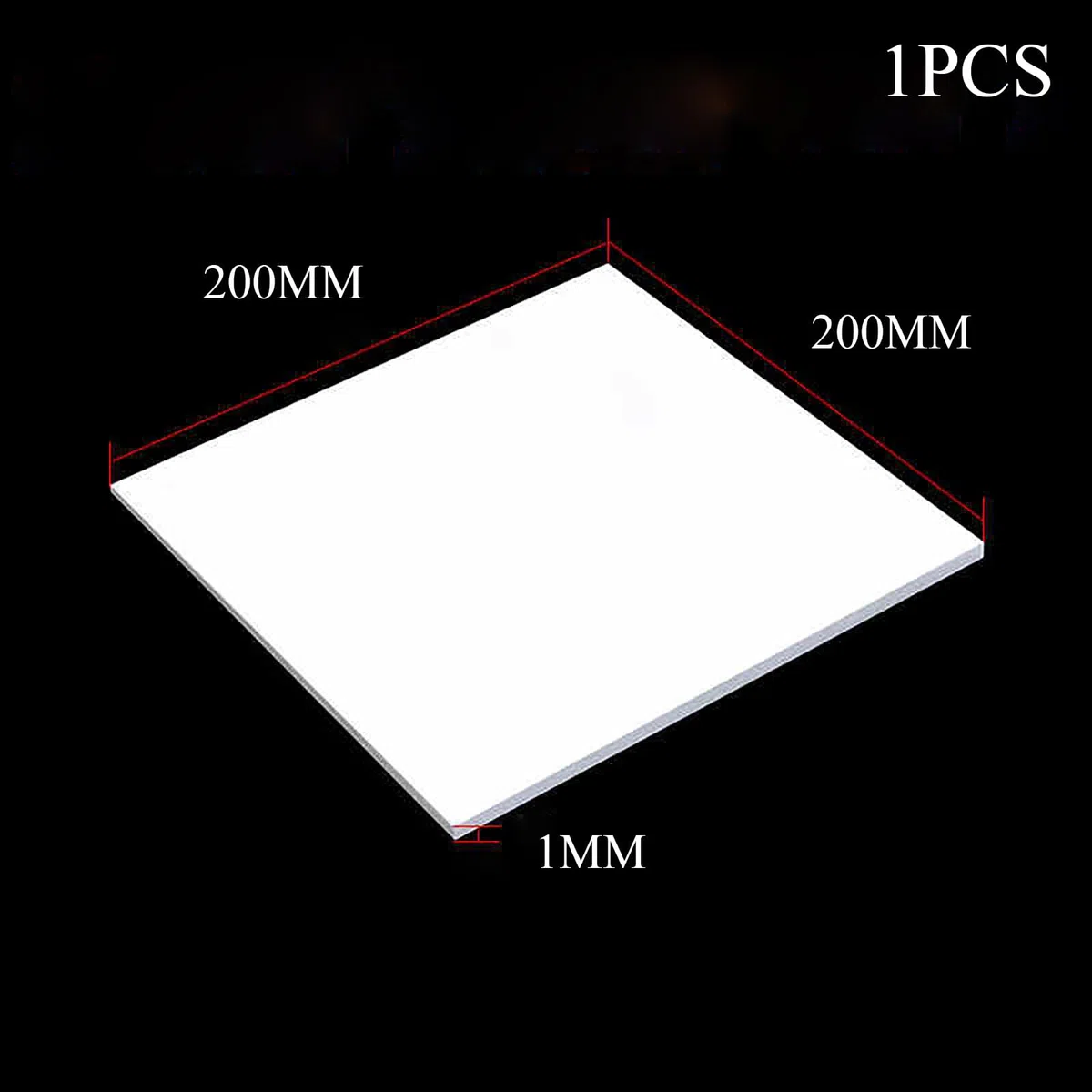 Lámina de PTFE Teflón, Lámina de teflón PTFE 200x200 mm 0,5-2 mm Blanco(1mm)
