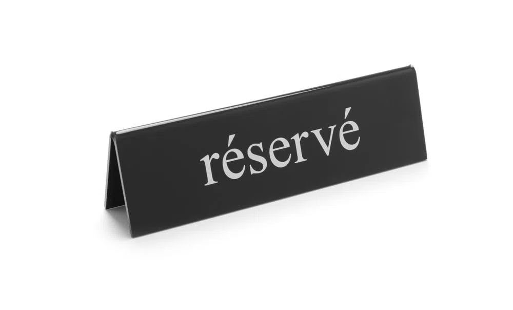 HENDI Señal de mesa Reservado -"réservé" - 130x30x(H)38 mm