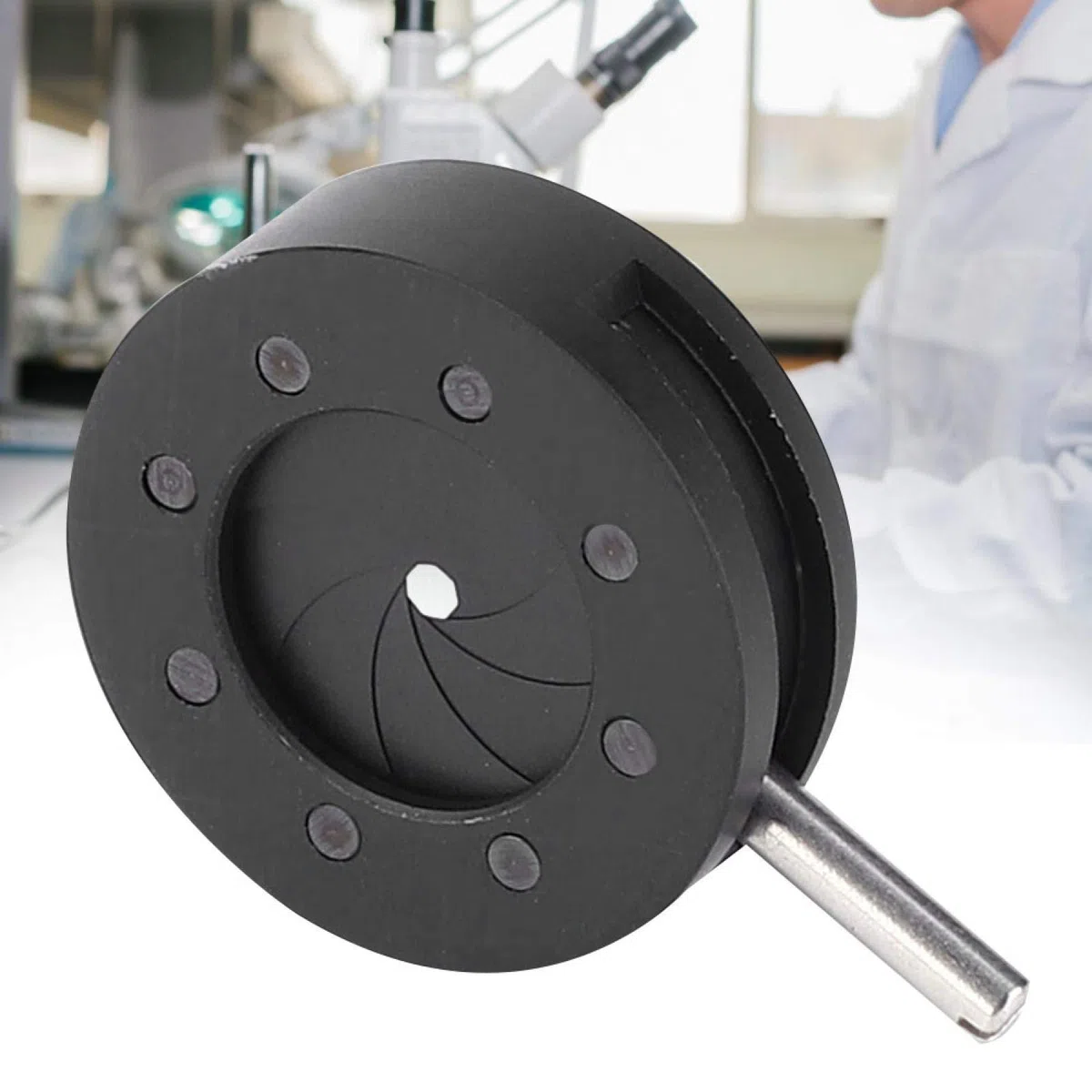 Diafragma del iris, diafragma óptico de la lente ajustable de la apertura del adaptador del iris del microscopio para el microscopio(SK8)