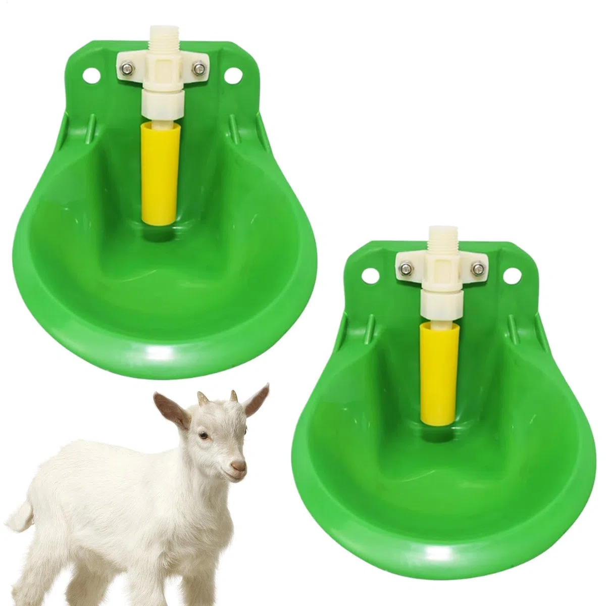 2 cuencos de agua para ganado, ovejas, cabras, bebederos automáticos de gran capacidad de 600 ml, comederos automáticos de agua para ovejas, bebederos de cabras, equipo de alimentación de ganado