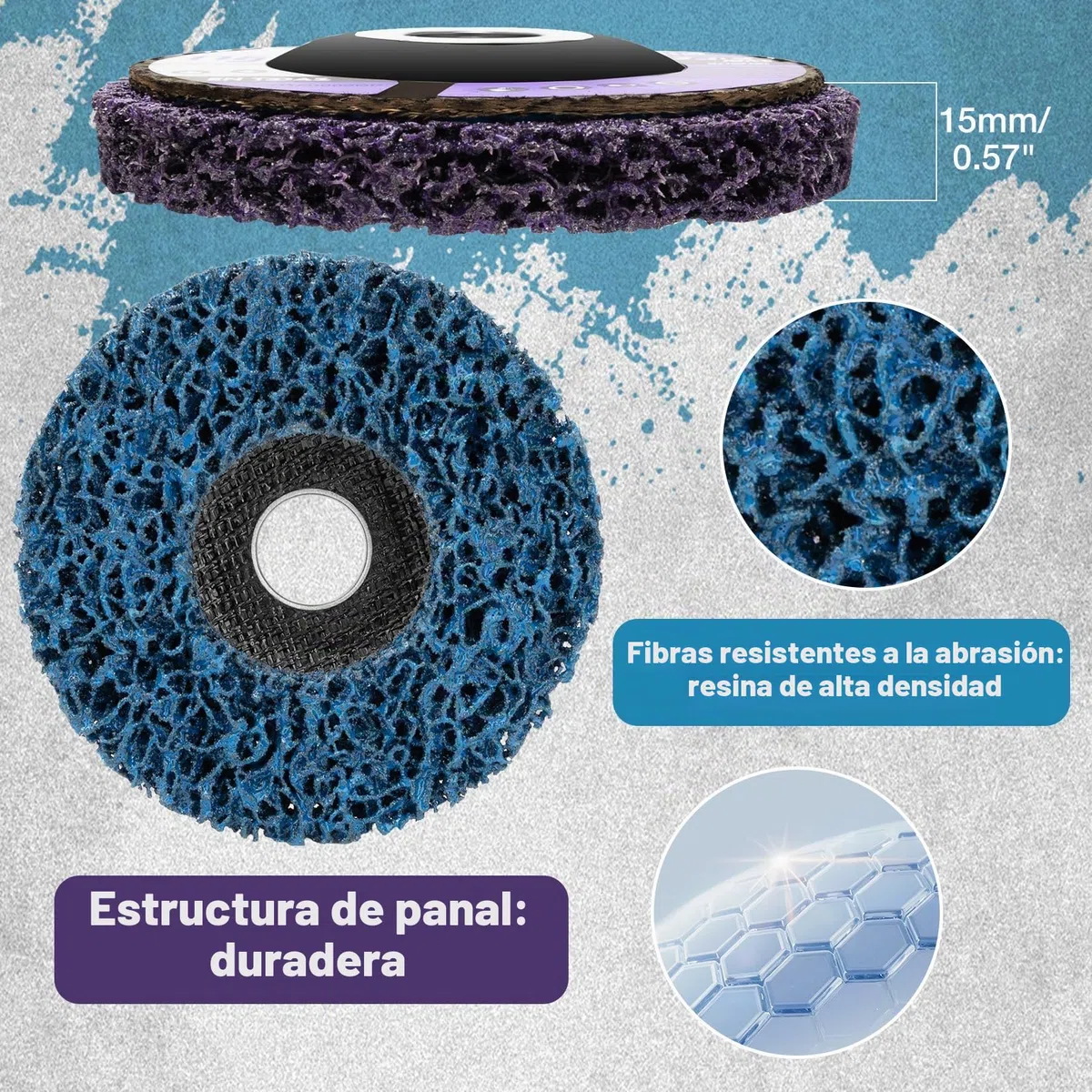 SHALL 6 Piezas Discos de desbaste, 115 mm Discos de Limpieza para, Adecuado para amoladoras angulares con un diámetro interior de 22,2 mm (7/8 pulgadas), utilizado para eliminar óxido.