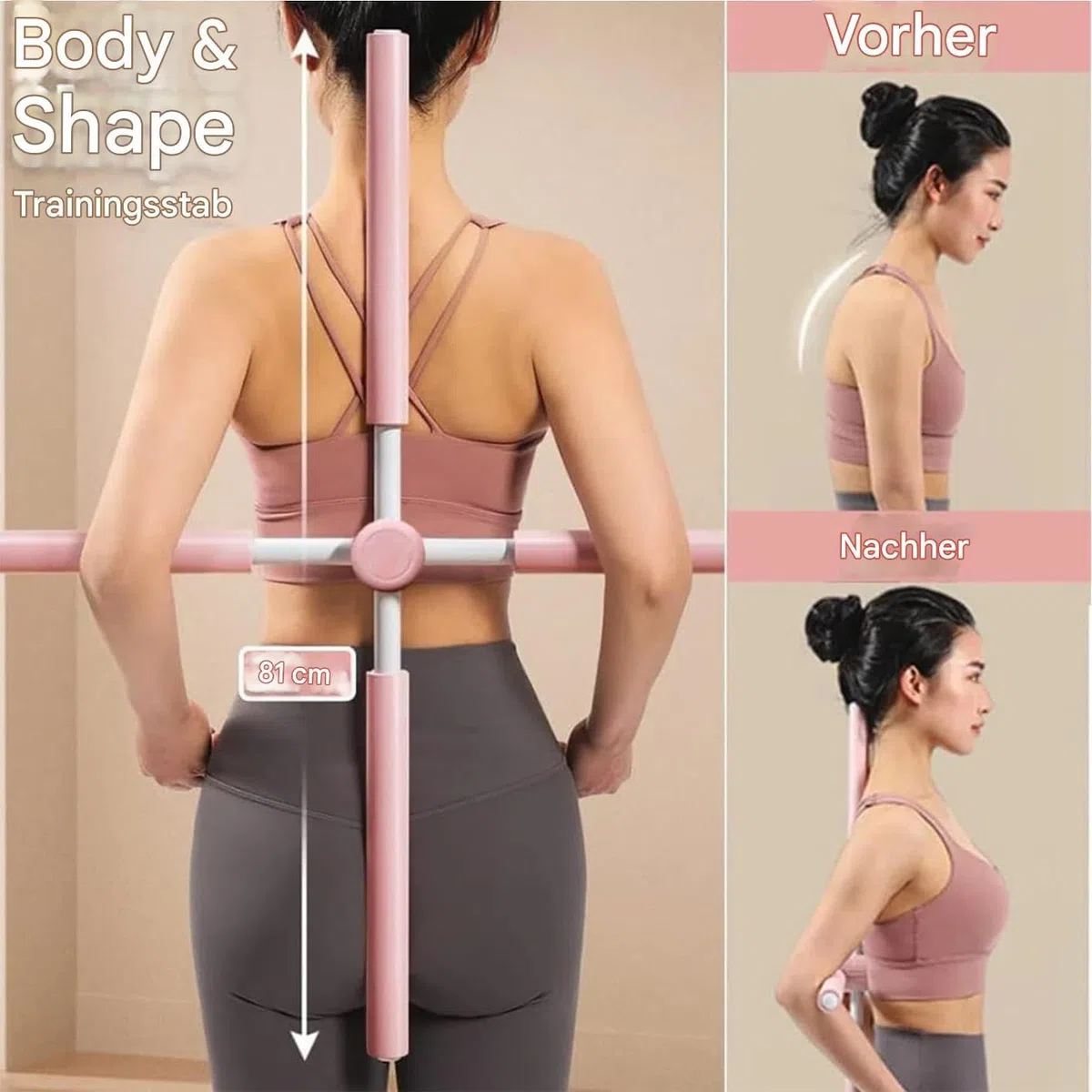 Barra de yoga corrector de postura, palo de yoga para mujeres, 2025 barra de yoga antijorobas para espalda y cuello, cuello y espalda, dispositivo de entrenamiento para el hogar fitness