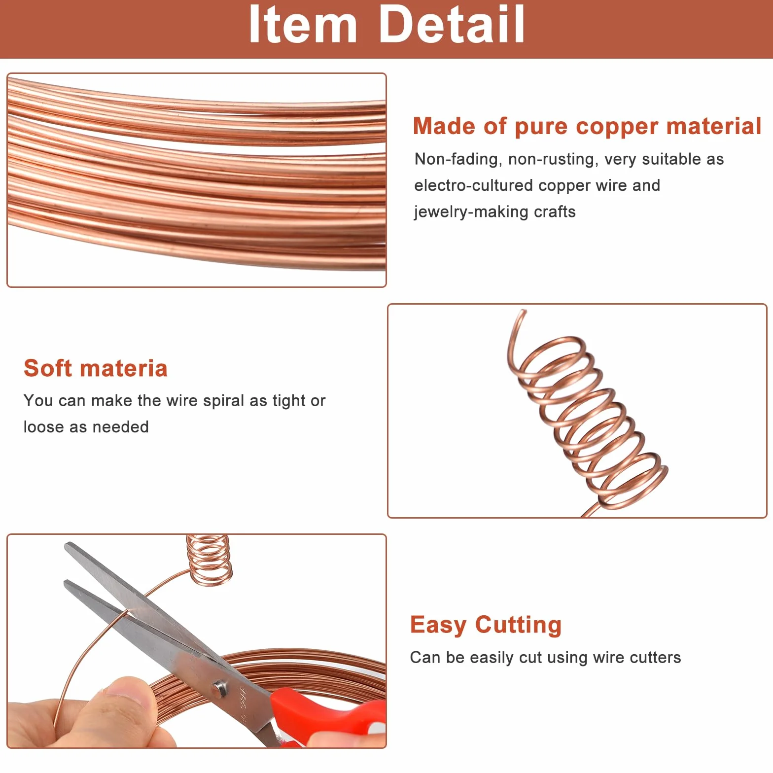 QUARKZMAN Alambre De Cobre Suave (Calibre 12, 16.4 Pies), Alambre De Cobre Desnudo 99.9% Puro 2mm Alambre Sólido Para Manualidades De Bricolaje Decoración De Jardinería (5 Metros)