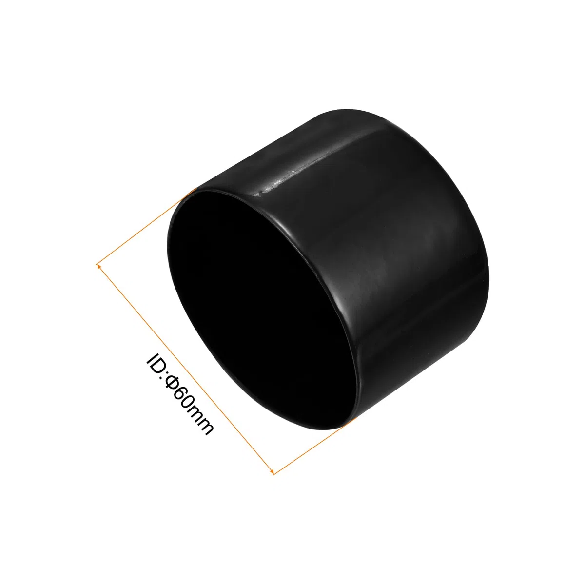 Sourcingmap 2 piezas de tapas de extremo de goma de 60 mm (2 3/8") ID, tapa de perno de tubo redondo de vinilo, protector de rosca de tornillo negro