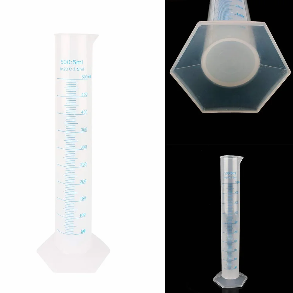 Cilindro Graduado De Plástico, 500 Ml De Cilindro De Medición Probetas Azul Graduada Tubo De Prueba para De Medición Laboratorio De Líquidos