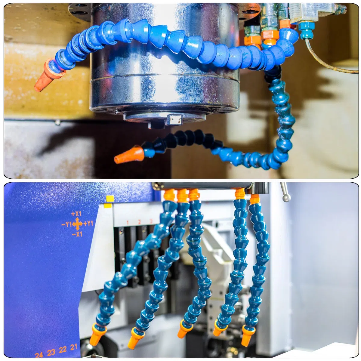 QUARKZMAN 4Pcs Manguera Flexible De Refrigeración De Agua Y Aceite Con Roscado G1/4", 400mm Boquilla Redonda Ajustable De Plástico Con Tubo Interno Para Torno CNC