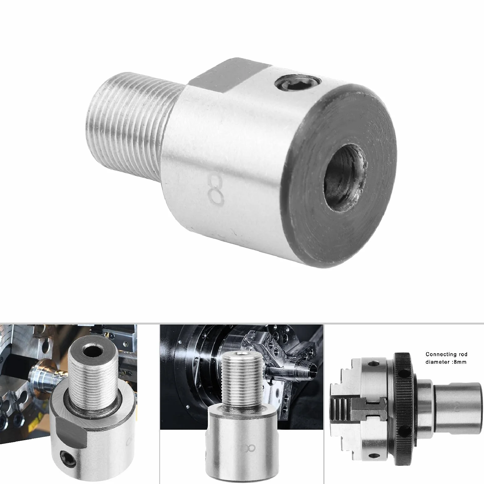 Varilla acero inoxidable, Varilla de conexión de portabrocas, varilla de conexión de portabrocas, varilla de conexión de acero inoxidable M14 * 1 para portabrocas de torno K01-50/63 K02-50/63