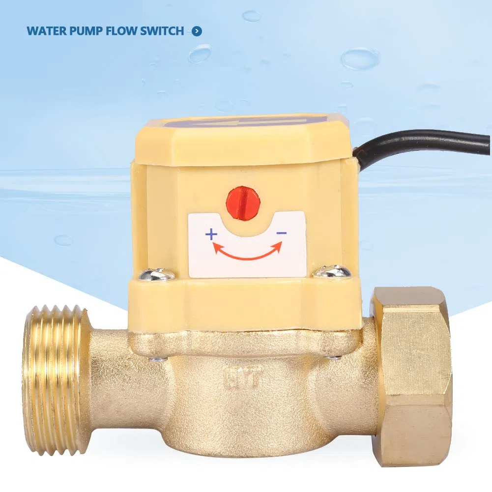 Interruptor del sensor de flujo de agua, G3/4-G3/4 Rosca Bomba de agua Sensor de flujo ajustable Presión Interruptor de control automático 220V, Sensor de interruptor de control de flujo de agua