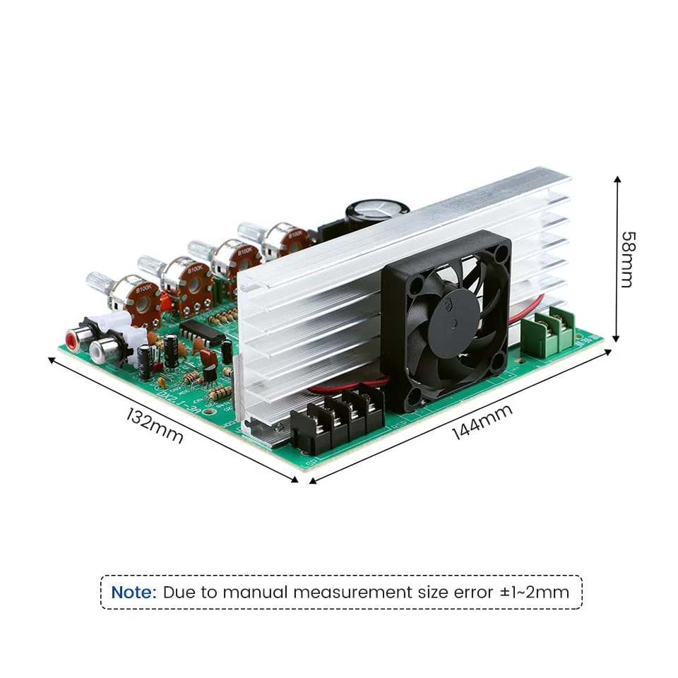 Placa de amplificador audio potencia grande 1 Canal dual graves alta Teatro en casa Suministros DIY AC18V-24V
