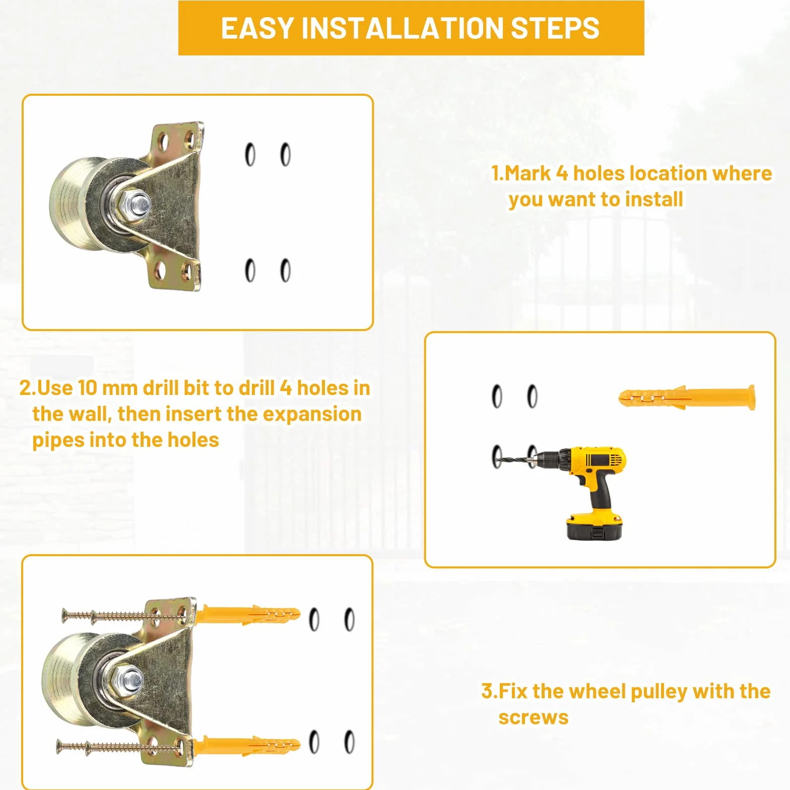 DBREAKS 8 Piezas Ruedas Poleas para Cuerda Motores Eléctricos, Polea con Polea con Rodamiento de Bolas, Rueda con ranura en V, Polea de inversión con tornillos, 100 kg/ud.