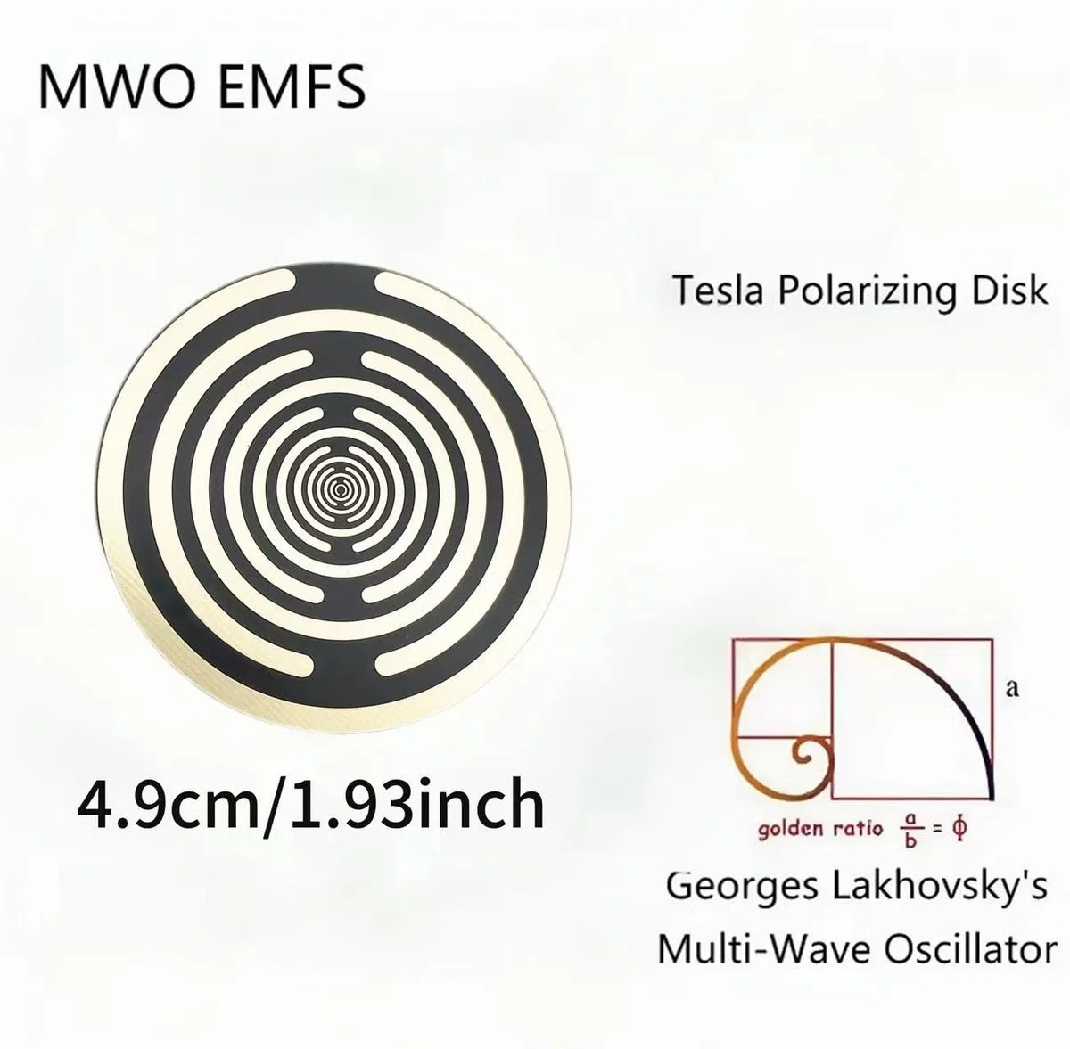 Lakhovsky MWO Disk EMFS Tesla Disk Polarizador 4.9 cm/1.9 pulgadas Oscilador multionda Tesla Coil Energización de agua y equilibrio armónico, inspirado en Georges Lakhovsky, Mediano, Cobre, No es una