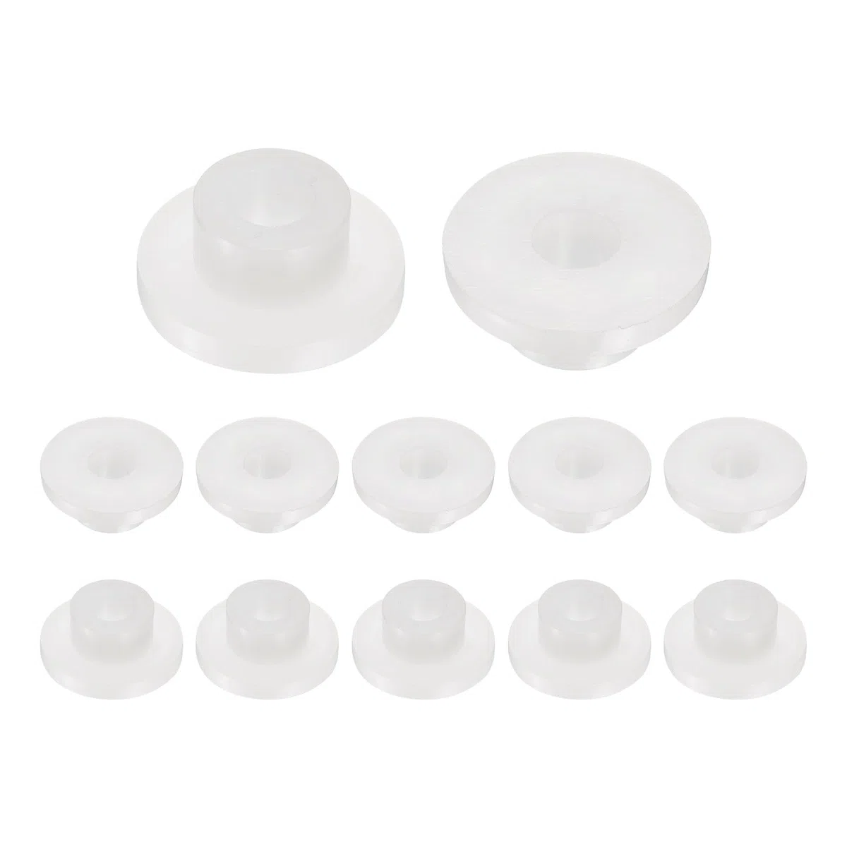 QUARKZMAN 12 Piezas de Bujes de Cojinete, Manga de Cojinetes de Plástico con Bridas de Nailon ID 12.2mm x OD 21.8mm x Longitud 16mm, Casquillos de Brida Blanco
