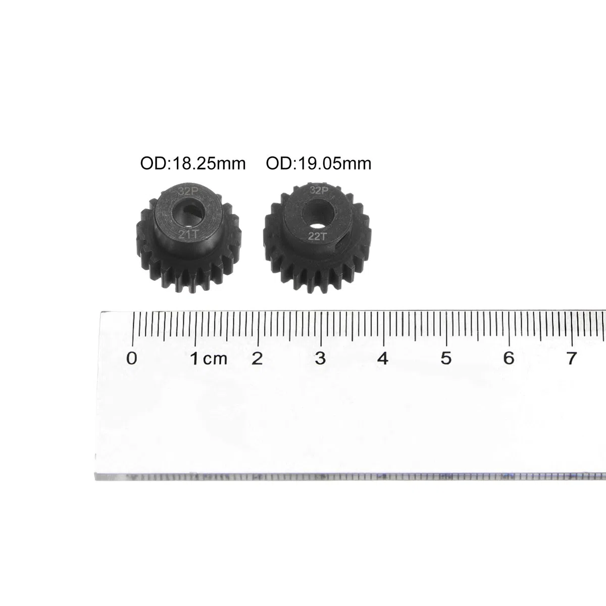 sourcing map Piñón Endurecido 32P, Engranajes de Motor Kit 2Pzs 21T 22T para Eje de Motor RC de 5mm, Engranajes de 32 Pasos 0,8 Paso Métrico para Coche RC, con Llave Hexagonal
