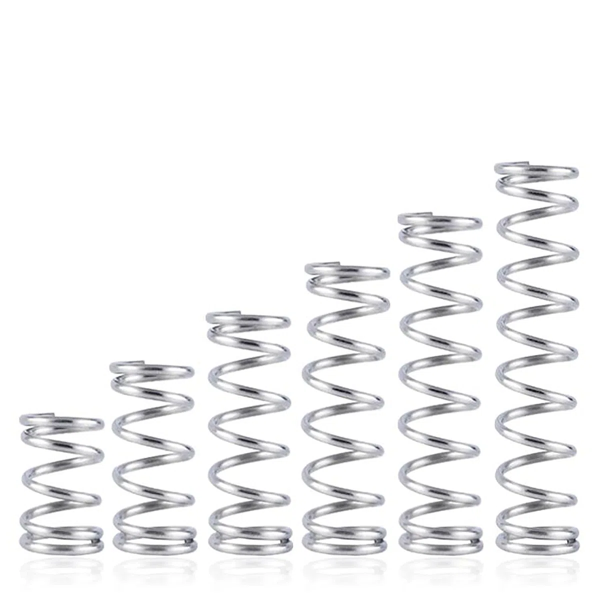 Xianglaa-muelles 1.5x10mm Resorte de compresión, diámetro de Alambre de 1,5 mm, diámetro Exterior de 10 mm, Longitud Libre de 10-50 mm, Resorte de Metal de Acero Inoxidable, 1 0PCS