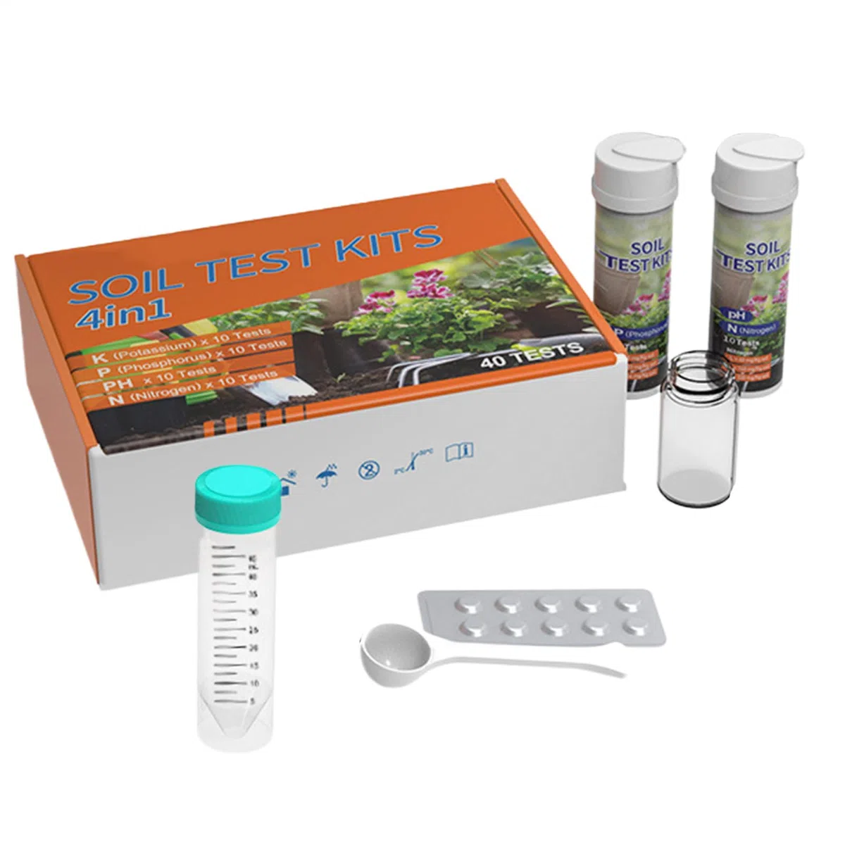 Kit de Análisis de Suelo para Huerto - Medidor de Nutrientes de Tierra Kit 4 en 1 | Herramienta para Nutrientes de Plantas en Jardines Huertos Macetas Viñas