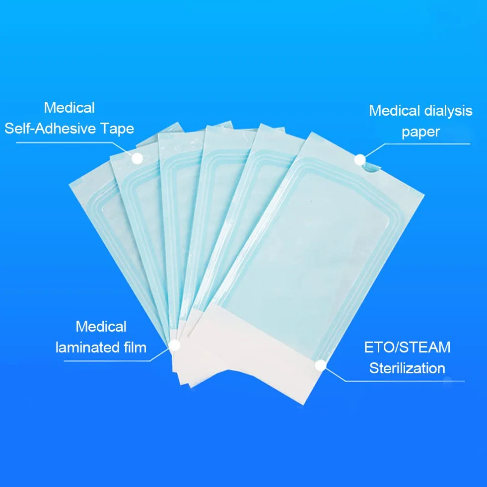 Bolsa de Esterilización,Bolsas de PVC Estériles,Bolsa de Esterilización Sellada Desechable,Bolsas de Esterilización para Herramientas Dentales,Bolsa Esterilizacion (150PC,57X130+70X170+90X260 mm)
