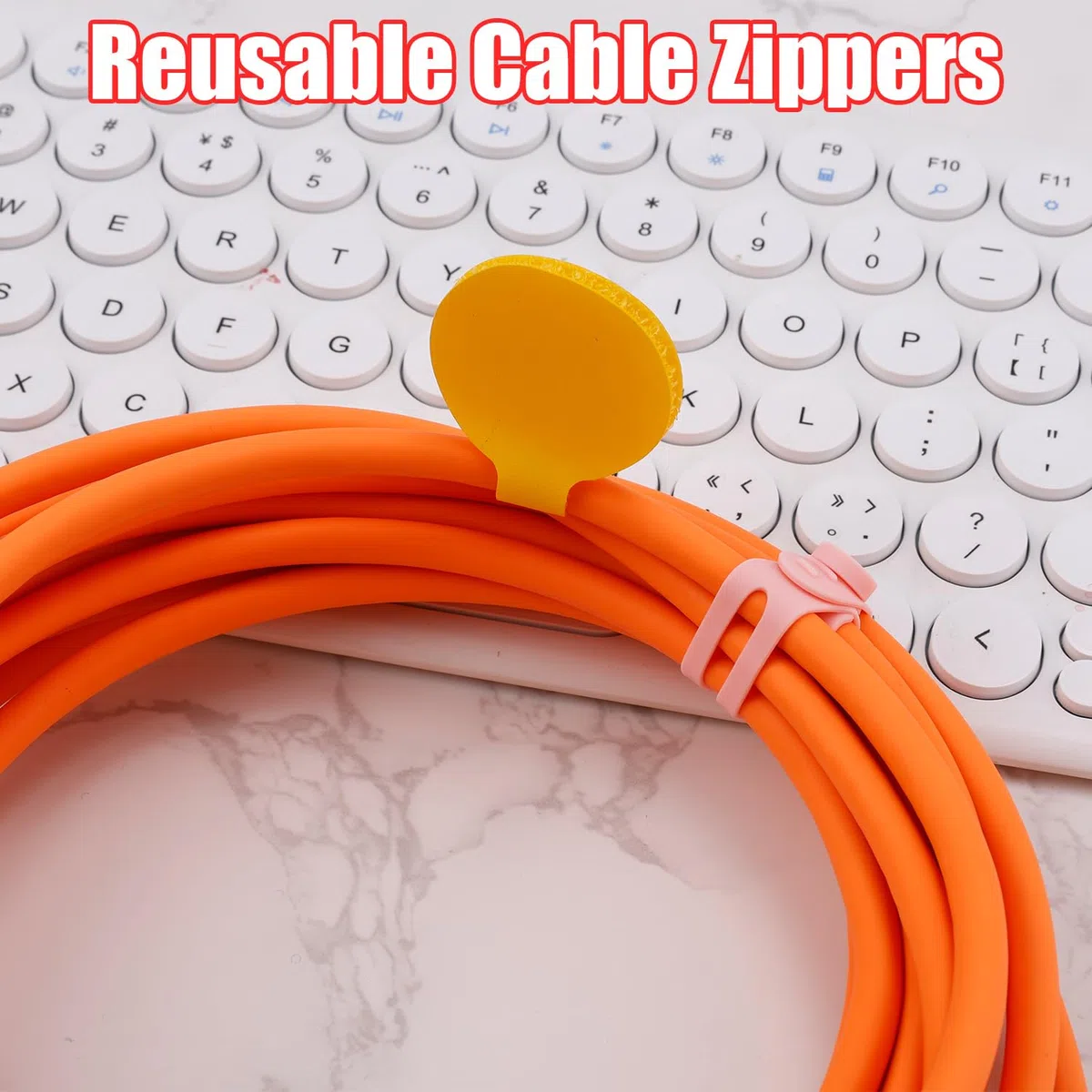 32 Uds Etiquetas para Cables y Bridas de Silicona, Reutilizables Etiquetas de Etiquetas para Cables Ajustables Bridas de Silicona 20 Etiquetas de Cables y 12 Bridas para Cables