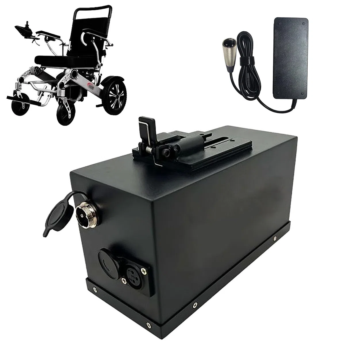 Batería para Silla de Ruedas eléctrica de 24 V, 6,6 Ah, 13 Ah, 16 Ah, 20 Ah, 24 Ah, 30 Ah y 35 Ah, con rieles deslizantes y Hebilla para Kits de Motor de 0 a 850 W.