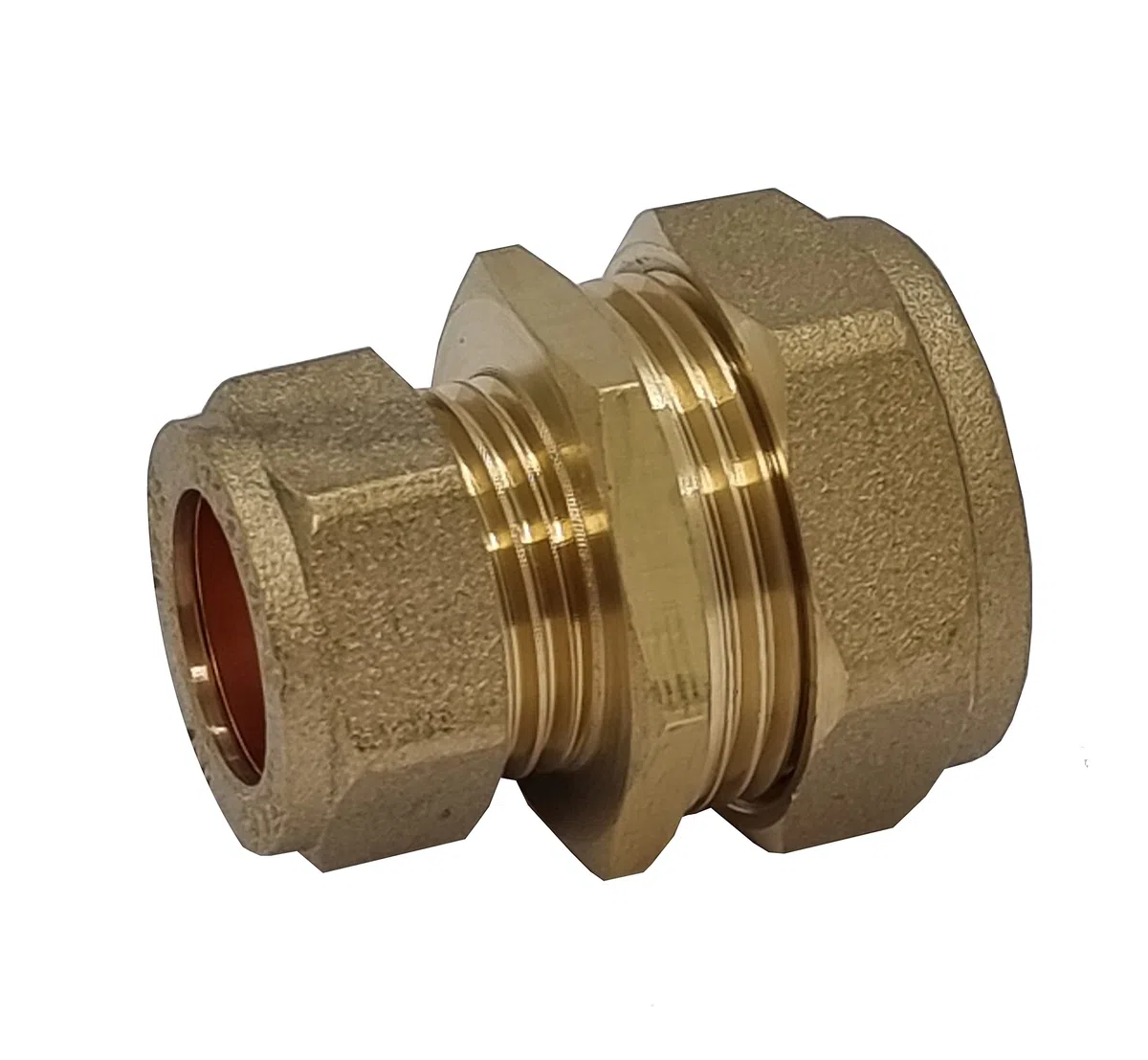 Pipestation Reductor de 22 mm a 15 mm, 1 paquete, reductor de compresión de latón, conectores de tubo acoplador reductor para tubería de cobre