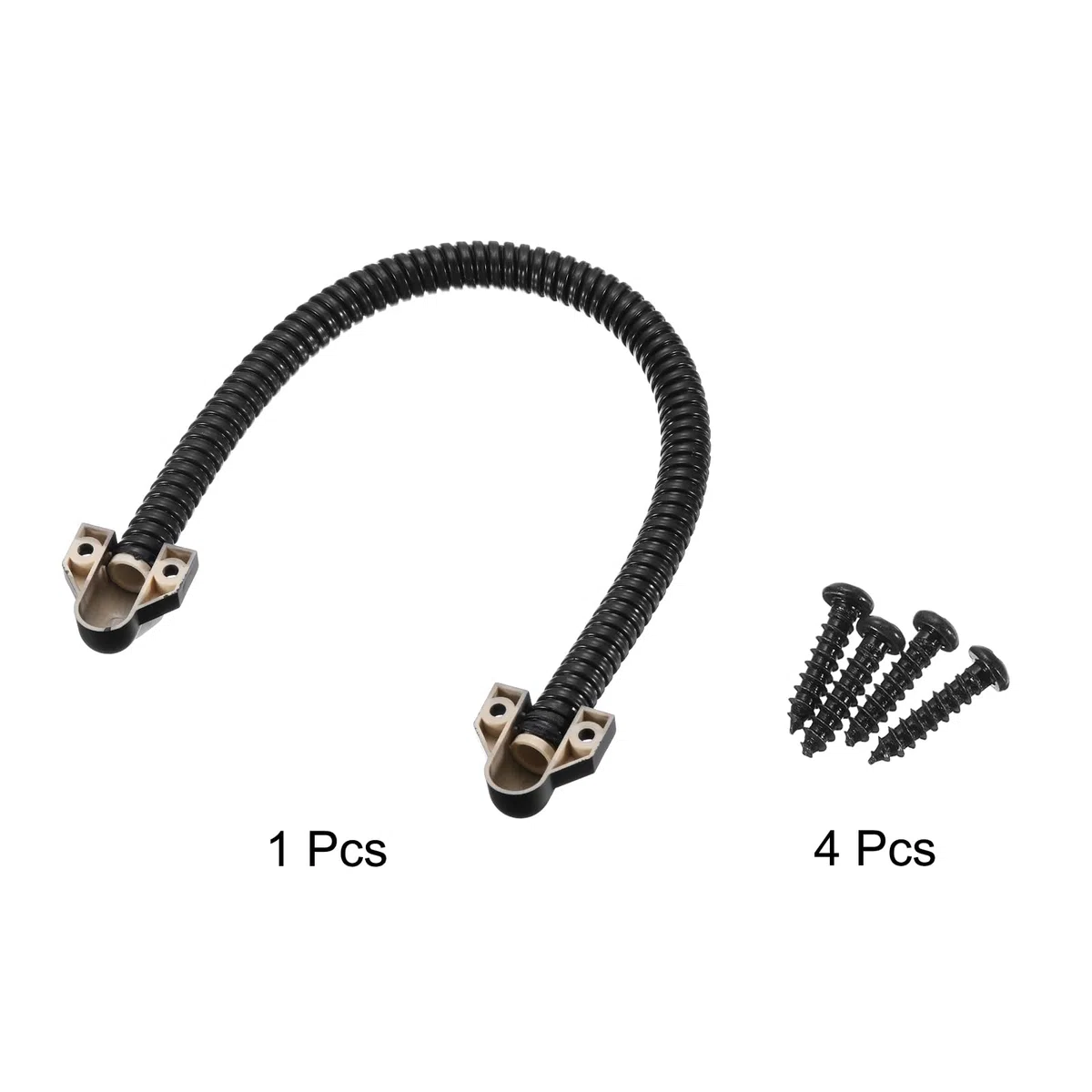 QUARKZMAN 1uds Flexible Puerta Lazo Cable Protección Funda Blindada Puerta Cable Conducto Energía Transferencia Lazo Blindado Cable Protector Manga con Extremos 450mm x 9.5mm