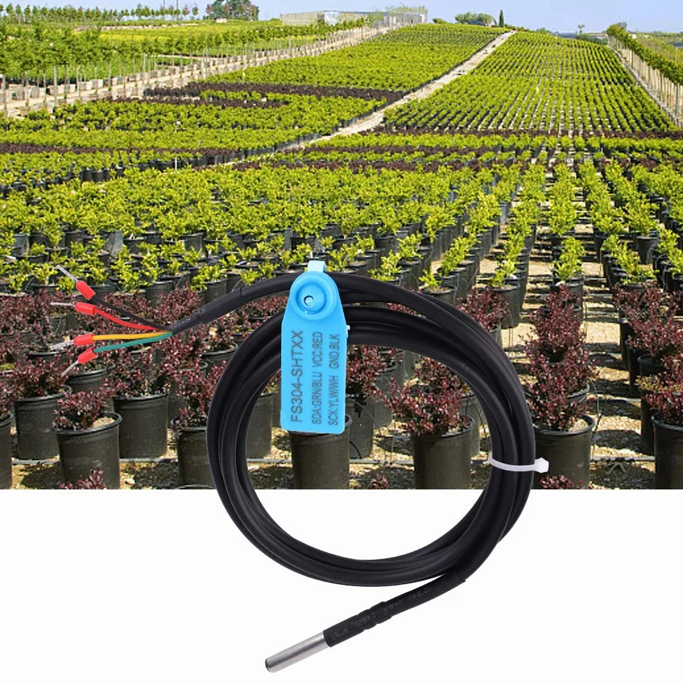 Fafeicy Sonda de sensor de humedad y temperatura, digital a prueba de agua, con Caja de acero inoxidable, para monitoreo de sala de computadoras, estación meteorológica, almacén ()