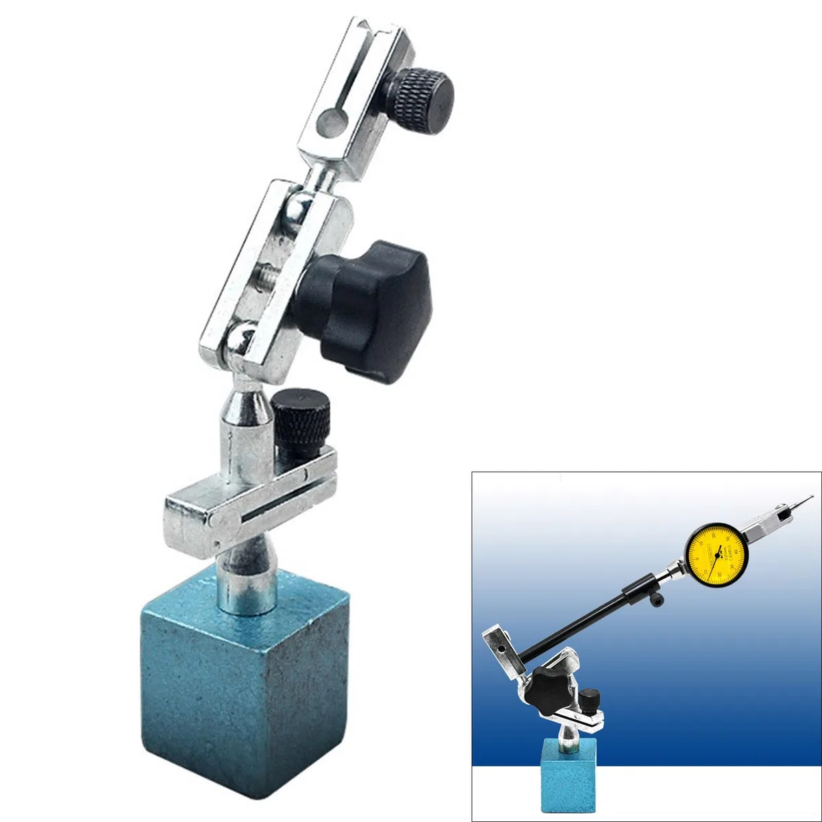 Soportes magnéticos de pie para relojes comparadores de 350 mm flexible brazo general pieza de trabajo de metal estabilidad de medición fácil de usar
