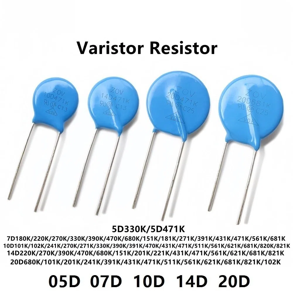 20 Piezas varistor de Resistencia 05D 07D 10D 14D 20D, 05D330K 220K 391K 431K 07D471K Kit de varistores, varistor MOV de óxido metálico(20mm*391 * 390)