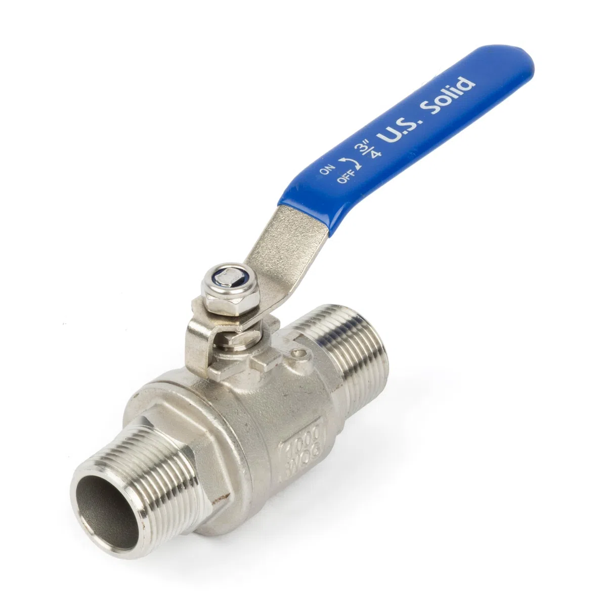 U.S. Solid Válvula de bola DN20 de 3/4 pulgadas - 304 rosca exterior de acero inoxidable G rosca completa conexión de 2 vías