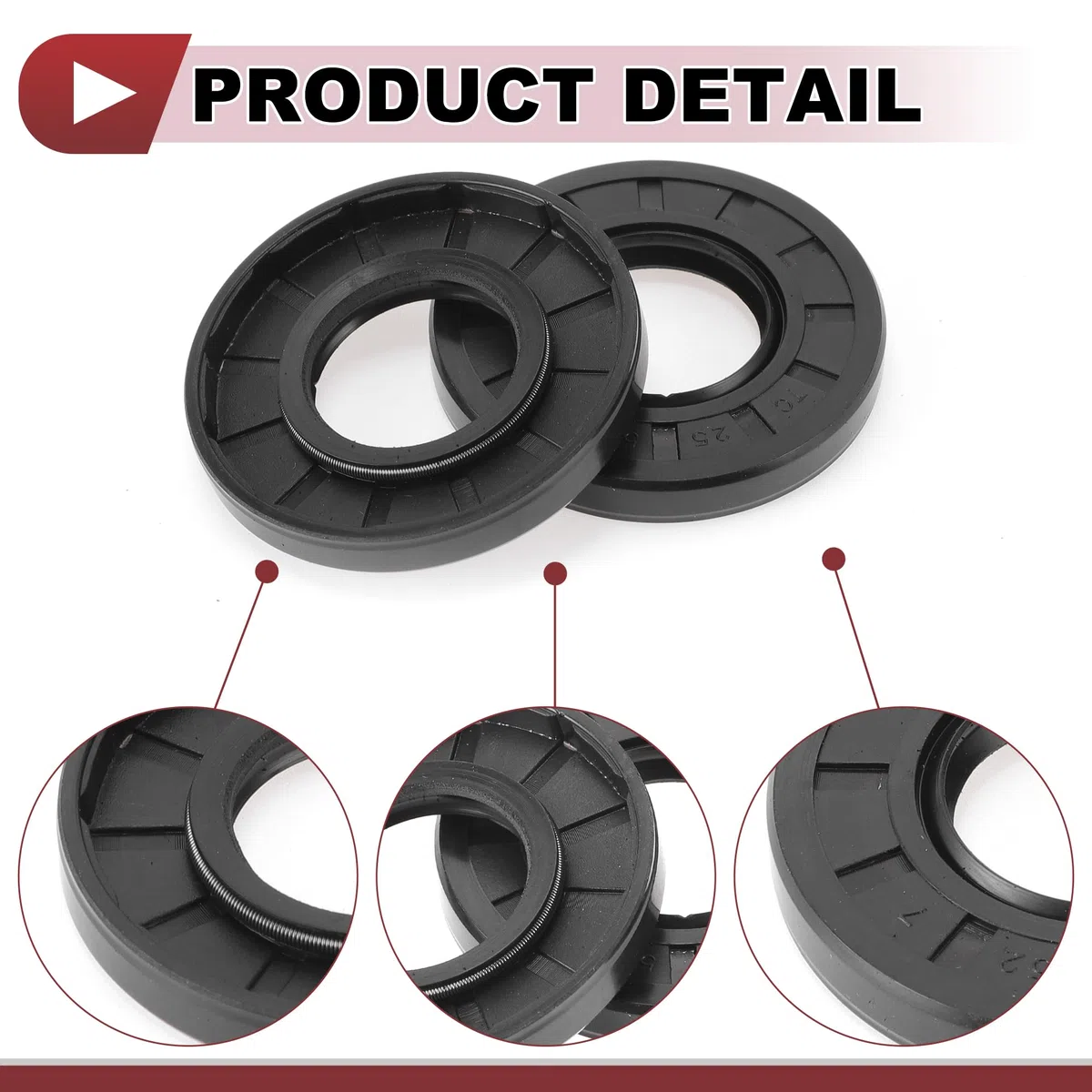 5 Pcs Sello de Eje Rotativo Sello de Aceite de Alta Presión 25x52x7mm Negro Nitrilo 70 Dureza de Goma