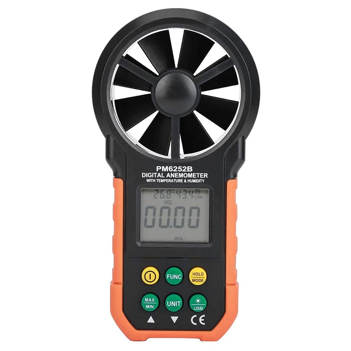 JJJ Medidor de Mano de Alta precisión con anemómetro Medidor de Velocidad del Viento Digital Probador para la recolección de Datos del Tiempo Navegación al Aire Libre de navegación de navegación con