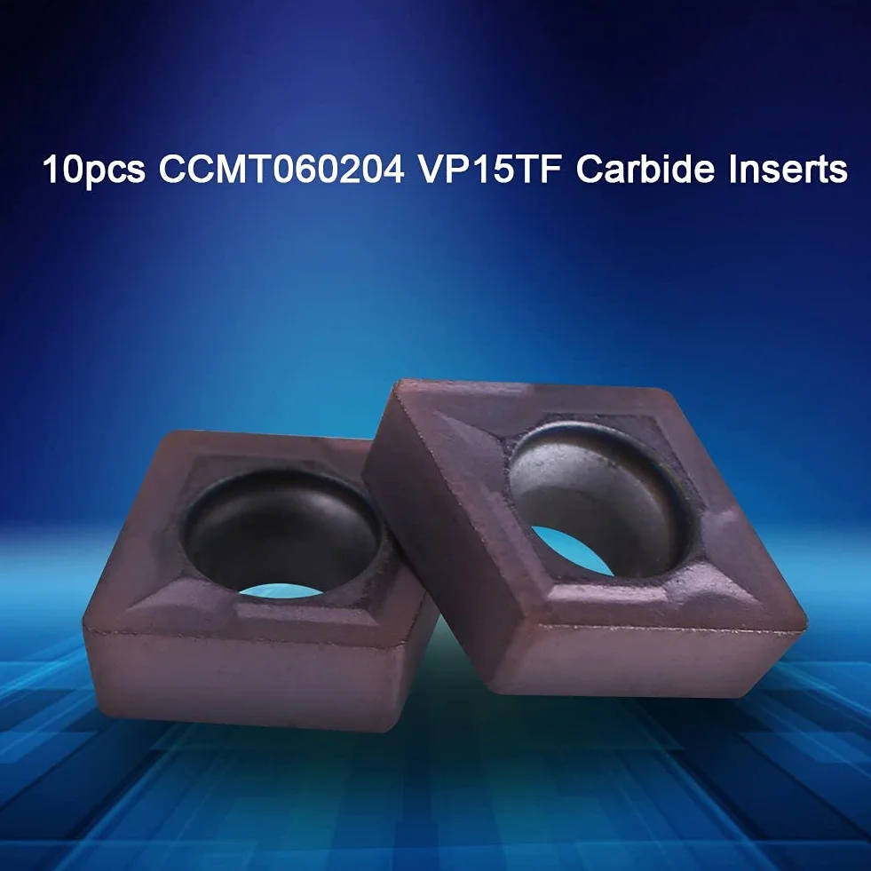 Walfront, 10 Uds., Insertos de Puntas de Carburo CNC, Insertos de Torneado, Cortador de Hoja CCMT060204 VP15TF, Insertos de Torno CNC, Portaherramientas de Torneado
