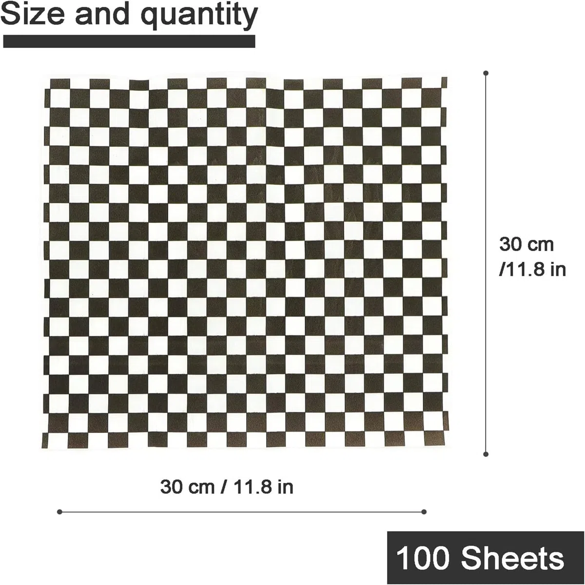 Papel Antigrasa para Envolver Alimentos - 100 Pcs, Tamaño 30 x 30 cm, Ideal para Hamburguesas, Bocadillos y Sandwich
